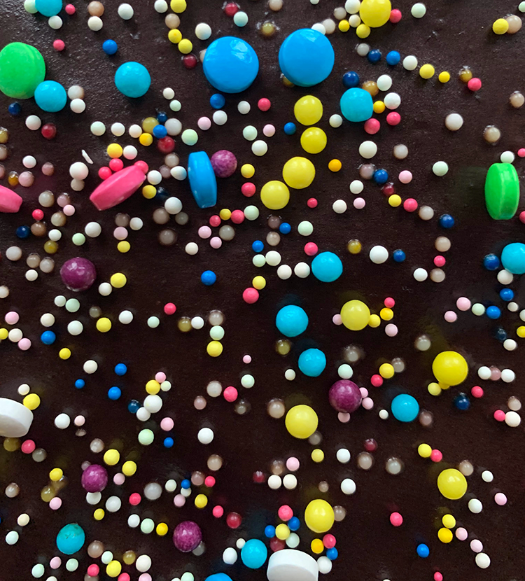 krymmeltop på banan kage